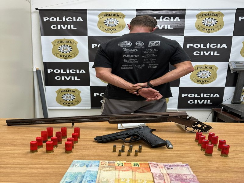 Homem  preso em Taquara por posse de arma de fogo