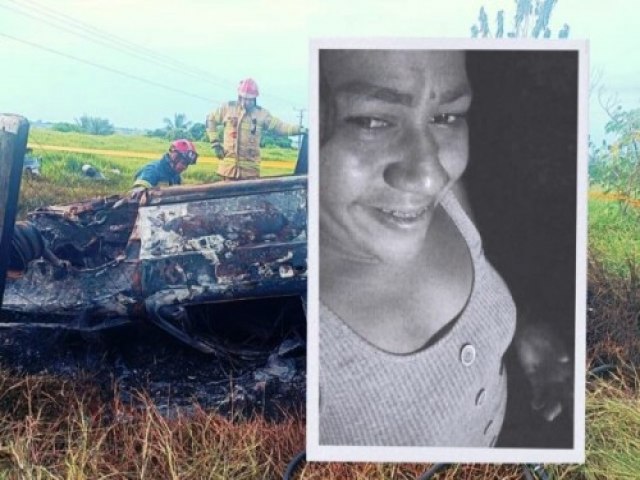 Mulher morre queimada após carro bater e pegar fogo na região de Umuarama