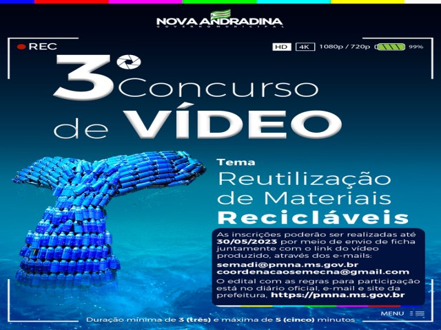 PREFEITURA DE NOVA ANDRADINA PROMOVE O 3 CONCURSO DE VDEO 