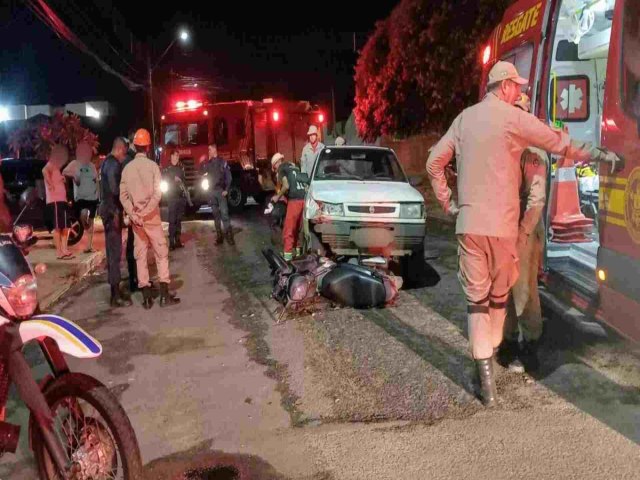 Trnsito Bbado, motorista atropela motociclista em cruzamento e acaba preso Motociclista foi socorrido e levado para uma unidade de sade  Thatiana Melo | 10/04/2024 