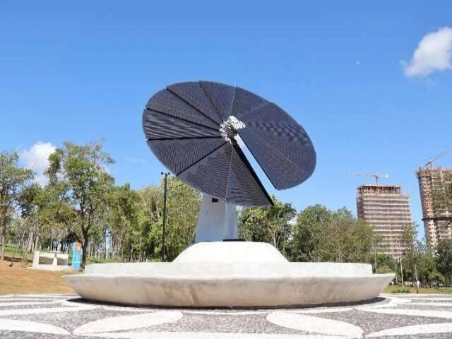 1 Flor Solar de MS  instalada no Parque das Naes Indgenas Governo do Estado, AGEMS e Energisa inauguraram monumento que ser ponto turstico sustentvel em MS Publicado em: 04/05/2024 | CAMPO GRANDE NEWS