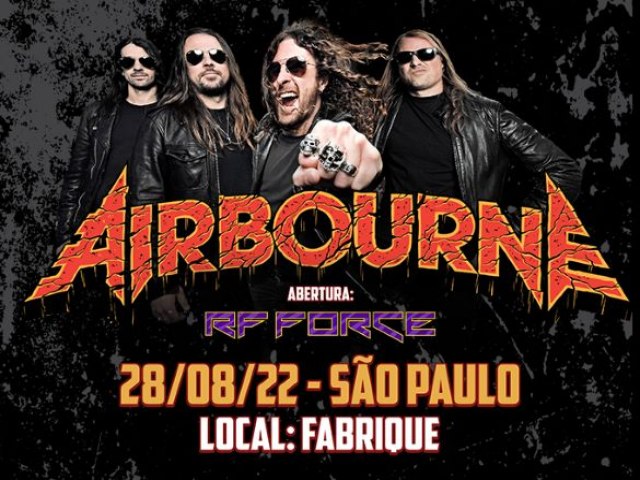 Airbourne retorna ao Brasil dia 28 de agosto para show em So Paulo.