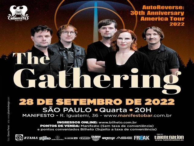 The Gathering traz turn especial para o palco do Manifesto Bar em So Paulo.