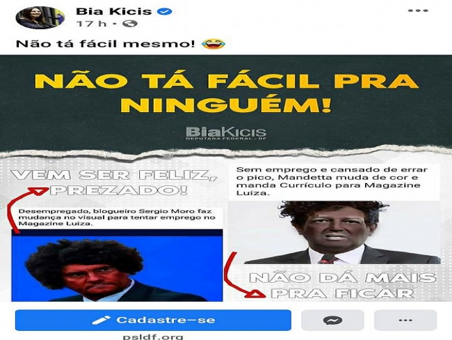 ISSO NO SE FAZ! Mandetta responde a 'piada' de Bia Kicis: 'Racista nauseabunda e chula'.