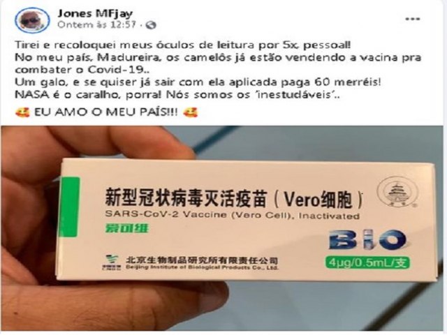 Arrocha o n! Anvisa e PF apuram suposta venda de vacina no Rio de Janeiro aps posts repercutirem.