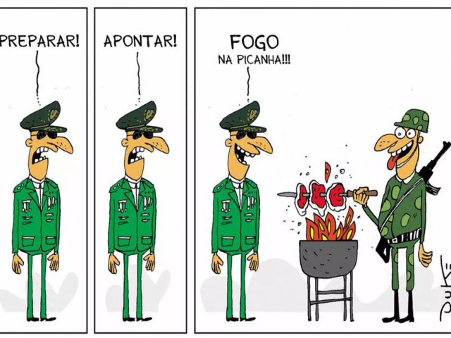 Fogo na picanha!!!! KKKKKK Militar no pode comer????