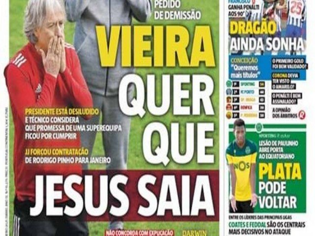 Olhem a flamenguistas...Aps novo tropeo, presidente do Benfica quer a sada de Jorge Jesus, diz jornal.