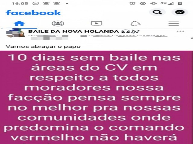 Agora o decreto vai ser cumprido. Faces probem bailes em vrias favelas no Rio.