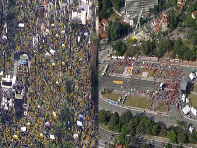 10 por 1 pr Bolsonaro, foi a proporo do pblico ontem nas manifestaes pelo pas.