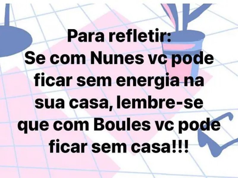 Para descontrair. Sem energia ou sem casa?