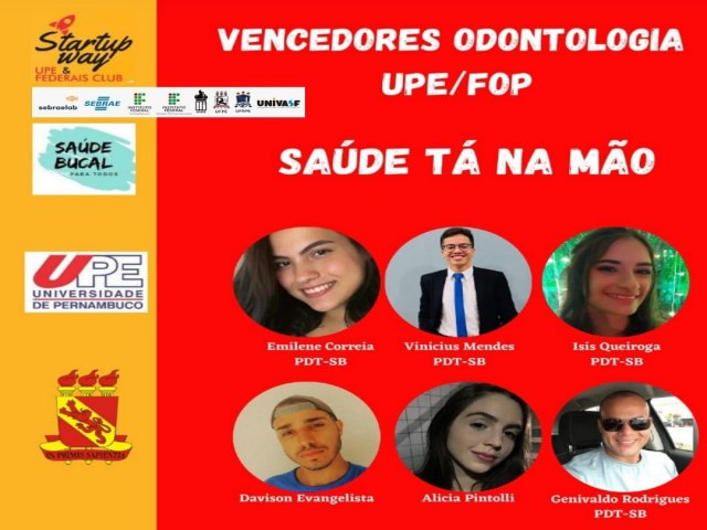 Estudantes da FOP/UPE vencem edio do Startup Way UPE & Federais Club com proposta de aplicativo na rea de sade