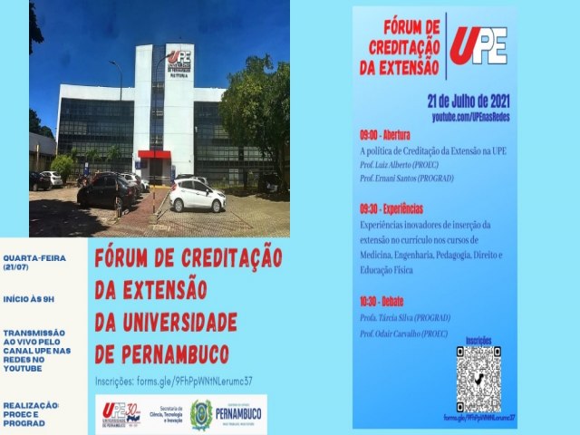 UPE promove Frum de Creditao da Extenso