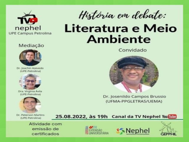 Literatura e o Meio Ambiente sero temas em evento da UPE Petrolina