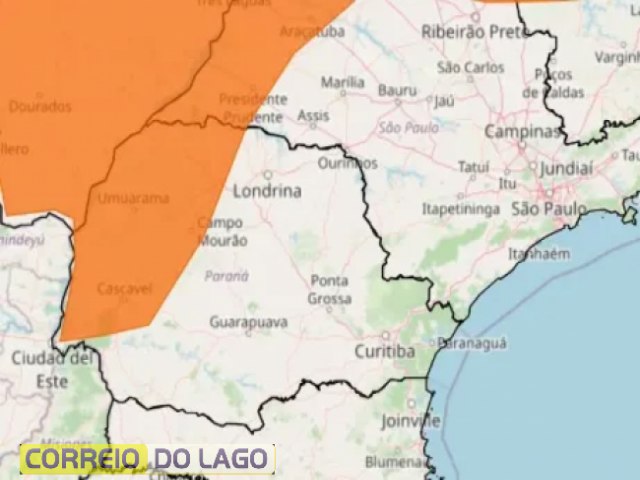 Alerta laranja: Paran enfrenta chuvas intensas e ventos de at 100km/h