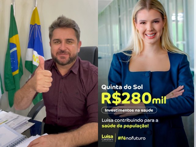 Prefeito Leonardo Romero anuncia investimento de 280 mil reais na sade de Quinta do Sol