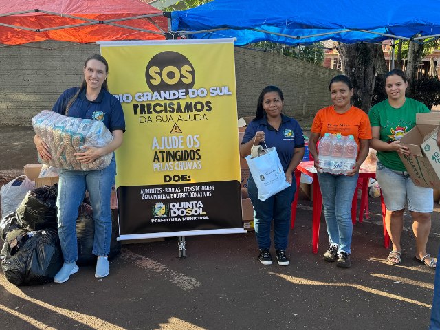 Mobilizao em Quinta do Sol soma grande nmero de doaes: Campanha Solidria em Prol do Rio Grande do Sul