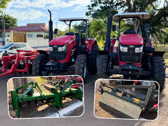 (FOTOS): Aquisio de Tratores e Implementos Refora Frota para Servios na rea da Agricultura em Quinta do Sol