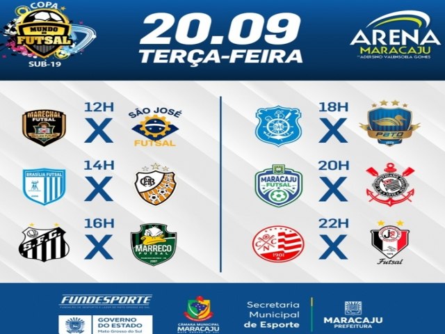 Jogos da Copa Mundo de Futsal de Maracaju tem alteraes nos horrios