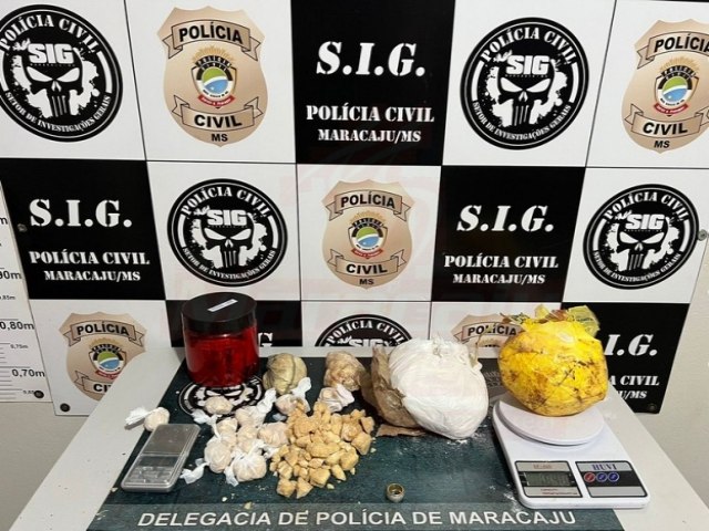 Maracaju: Durante investigao de homicdio, Polcia Civil prende indivduo com 2,5 kg de cocana