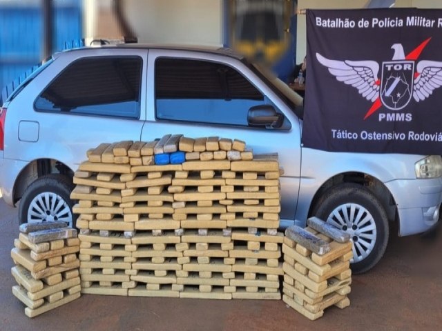 Polcia Militar Rodoviria apreende 226 Kg de maconha na MS-164 em Maracaju