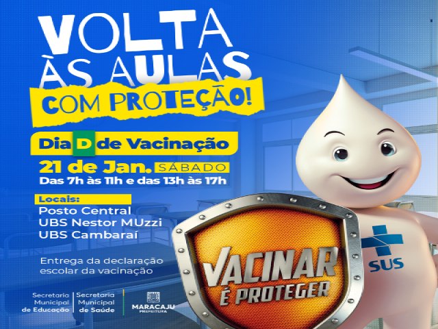 Secretaria de Sade realiza grande ao no Dia D de vacinao para 'Volta s Aulas Protegido'