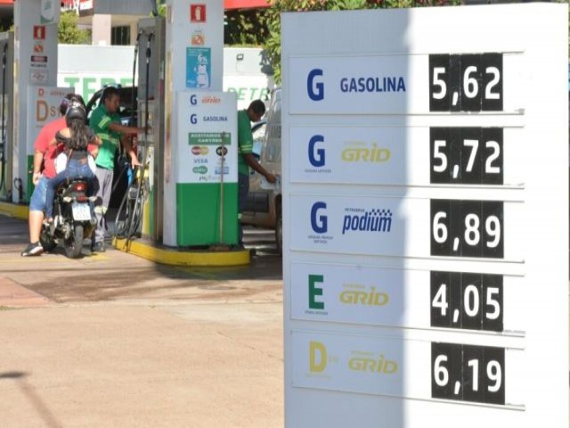 Uma semana aps volta dos tributos federais, preo da gasolina sobe R$ 0,22 em MS