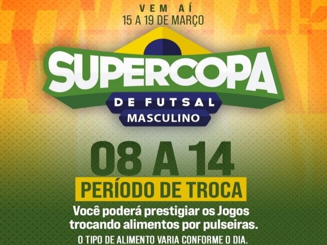 Com apoio da Prefeitura, a Supercopa de Futsal comea na quarta-feira (15)