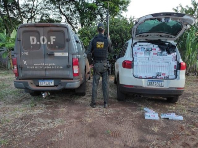 Veculo furtado em SP  recuperado com carga de contrabando em Maracaju