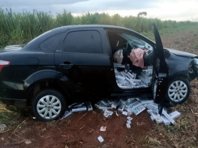 Veculo furtado com carga de contrabando  apreendido em Maracaju