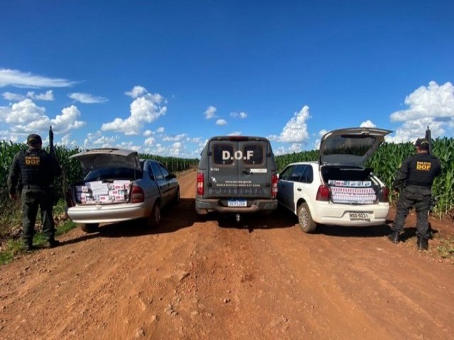 DOF apreende carros com cigarros contrabandeados em Maracaju