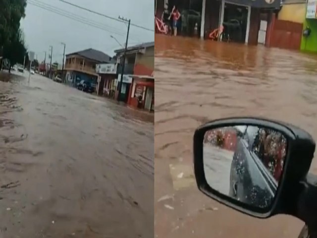 VDEO: Chuva alaga avenidas, derruba rvores, invade casas e comrcios de Maracaju