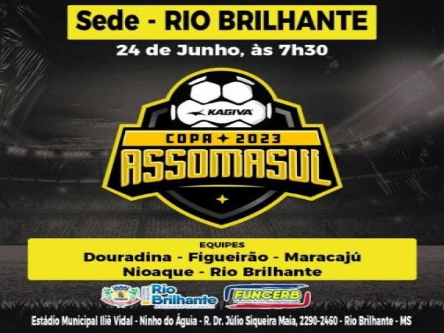 Maracaju joga domingo pela 1 Fase da 19 Copa Assomasul em Rio Brilhante