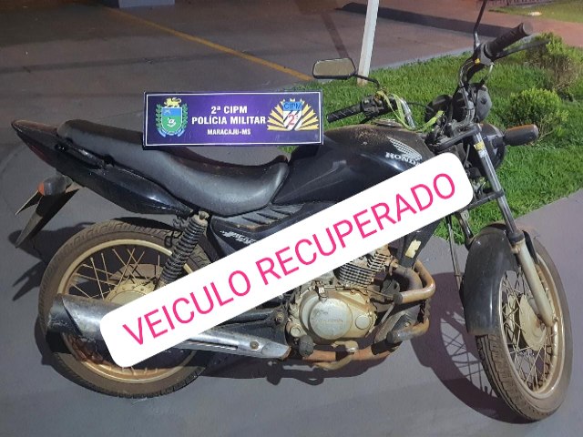 Polcia Militar de Maracaju recupera motocicleta alvo de furto no incio do ano