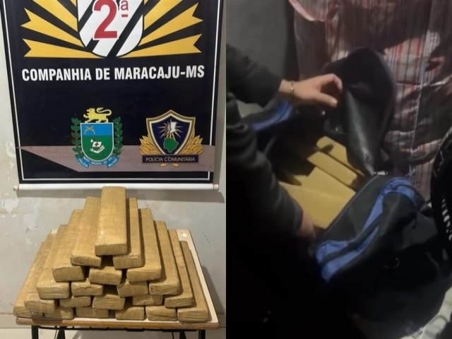 Maracaju: Jovem de 22 anos  preso pela Polcia Militar aps ser flagrado com 20 kg de maconha