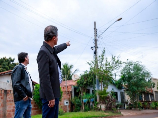 Marcos Calderan autoriza a instalao de lmpadas LED no Bairro Nen Fernandes