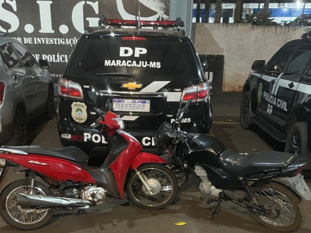 PC realiza priso em flagrante de indivduos que furtaram motocicleta em Maracaju