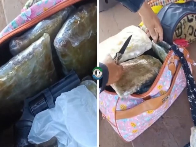 Mulher  presa com revlver calibre .38 e fardos de maconha em Maracaju