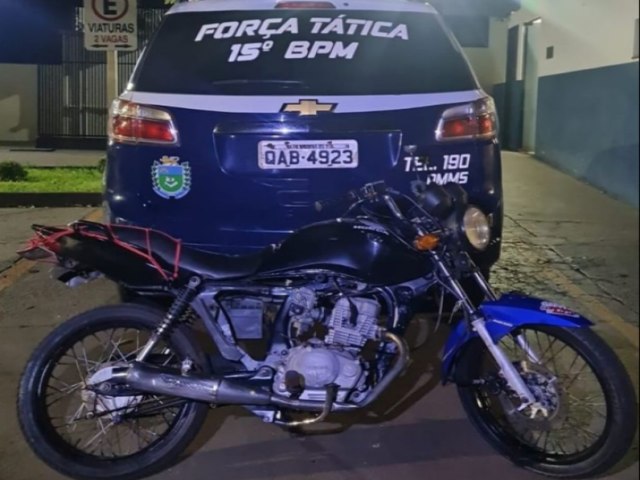 Fora Ttica de Maracaju apreende motocicleta e prende moto utilizada em manobras perigosas