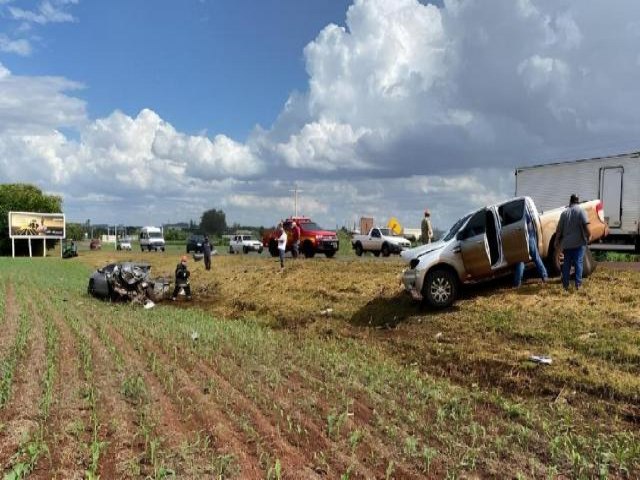 Homem de 40 anos morre em coliso frontal na sada de Maracaju para Sidrolndia