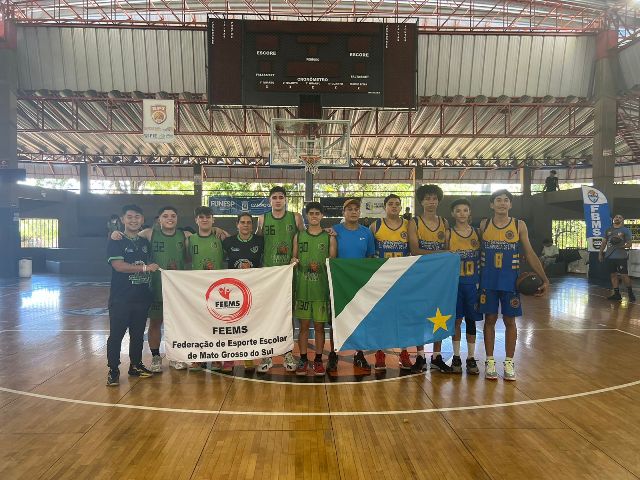 Maracaju  vice-campeo no Campeonato Estadual Escolar de Basquetebol 3x3.