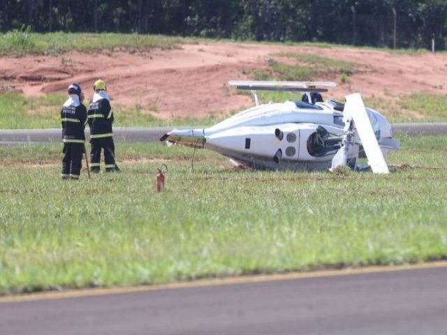 Helicptero do governo, com quatro pessoas, cai em Campo Grande