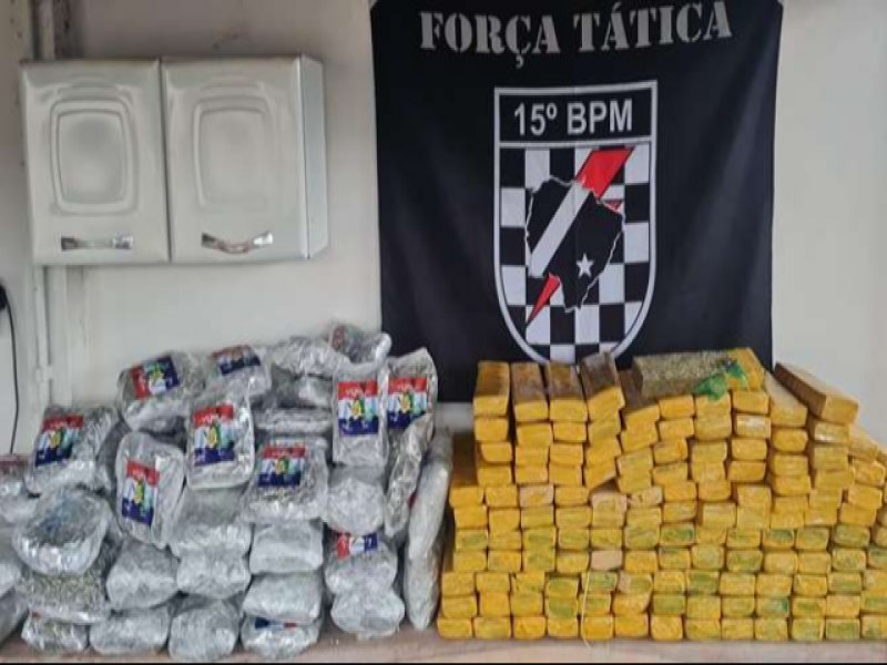 Polcia Militar apreende veculo carregado com 140 kg de drogas em Maracaju