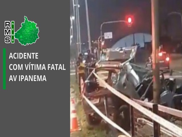 Uma pessoa morre e trs ficam feridas em acidente de carro na Avenida Ipanema na madrugada desta quinta-feira