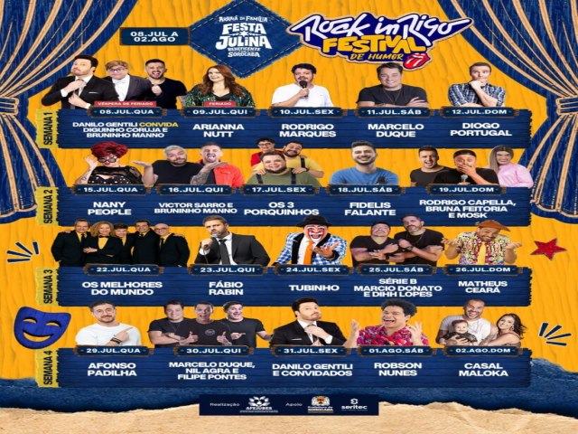 45� Festa Julina de Sorocaba anuncia atra��es de Stand Up Comedy do �Rock in Riso � Festival de Humor�