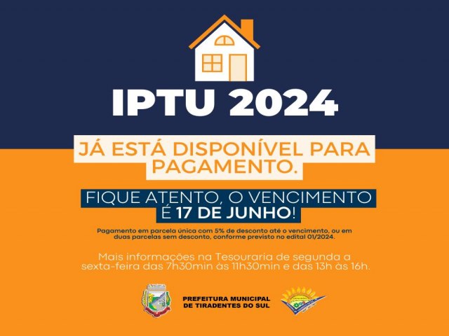 IPTU 2024 🏠 Tiradentes dp Sul - RS