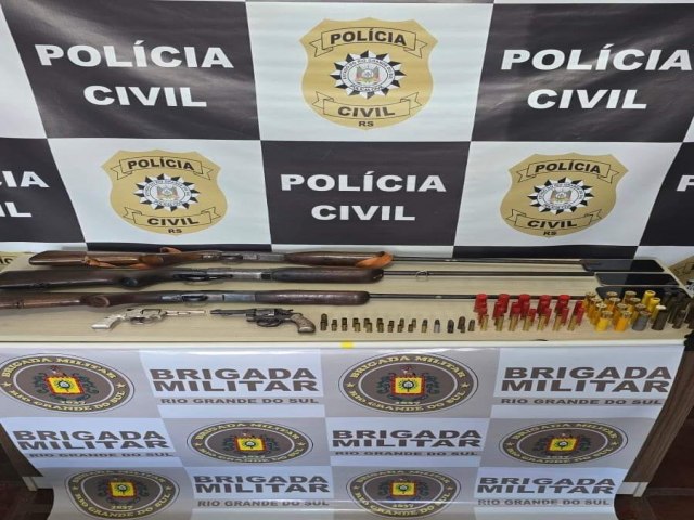 Brigada Militar e Polcia Civil prendem homem por posse irregular de arma de fogo e receptao em Iju