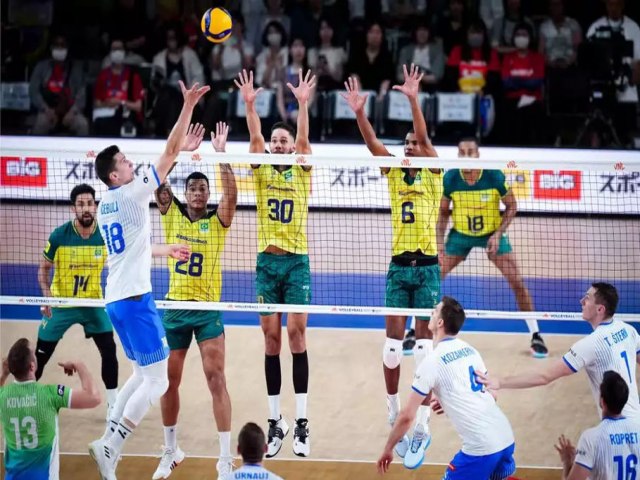 No tie-break, Brasil perde para a Eslovnia na Liga das Naes de vlei masculino