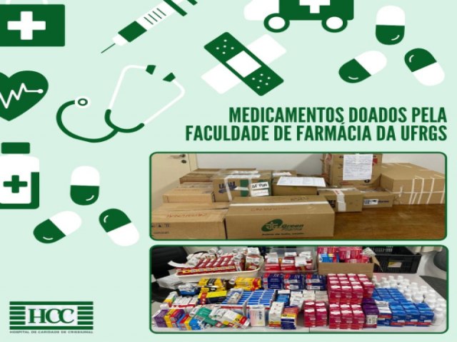 Faculdade de Farmcia da UFRGS de Porto Alegre doou medicamentos ao Hospital de Crissiumal