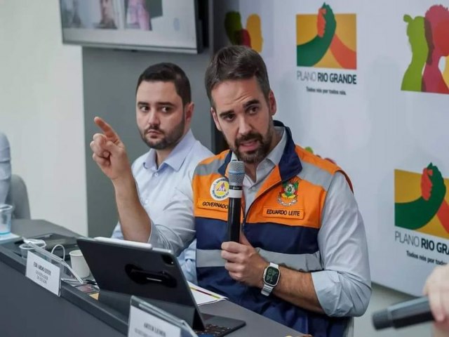 Governador Eduardo Leite alerta para risco de inundaes e deslizamentos no Rio Grande do Sul nos prximos dias