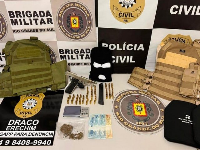 Suspeitos de matar homem em Erechim so presos pela Polcia Civil e Brigada Militar